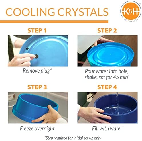 K&H Pet Products Coolin' Pet Bowl Sky Blue 32 Ounces - Image 3