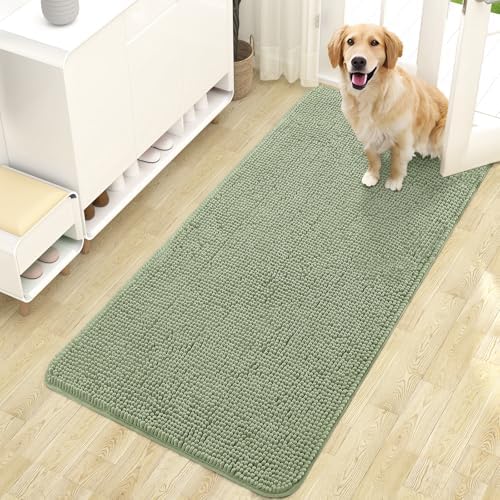 OLANLY Dog Door Mat for Muddy Paws 47x24, Super Absorbent Chenille Mud Mat by OLANLY