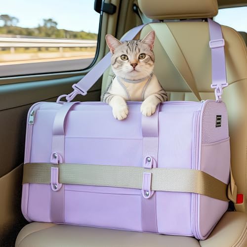 PETSFIT Large Cat Carrier with Patented Safety Buckles,Big Cats Up to 20 lb by Petsfit
