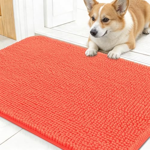 OLANLY Dog Door Mat for Muddy Paws 30x17, Super Absorbent Chenille Mud Mat by OLANLY