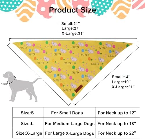 ADOGGYGO Easter Dog Bandana 2 Pack, Bunny Carrot Print Pet Scarf, Adjustable Fit Easter Bandanas for Small Dogs (Small) - Image 4
