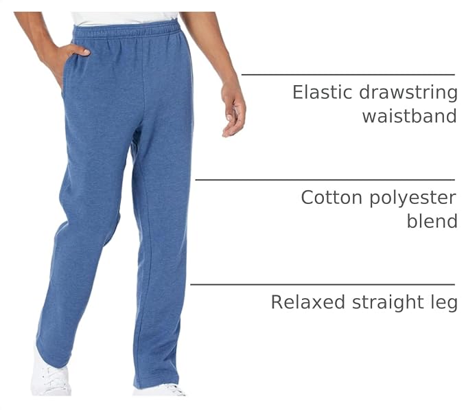 Amazon Essentials Men's Relaxed Straight Leg Fleece Open Bottom Sweatpant (Available in Big & Tall) - Image 5