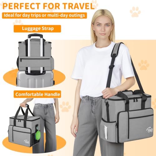 TORIBIO Large Dog Travel Bag for Supplies with Food Bowl - Image 5