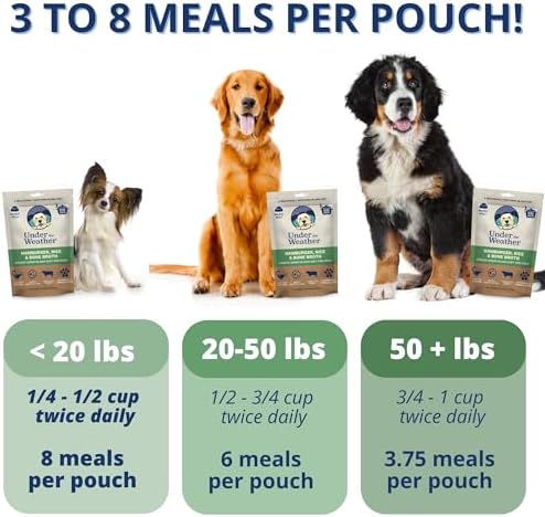 Under the Weather Bland Diet for Dogs | Easy to Digest for Sick Dogs | Always Be Ready | Contains Electrolytes - Natural Freeze Dried 100% Human Grade Meats| 2 Pack- Rice, Hamburger & Bone Broth - 6oz - Image 3