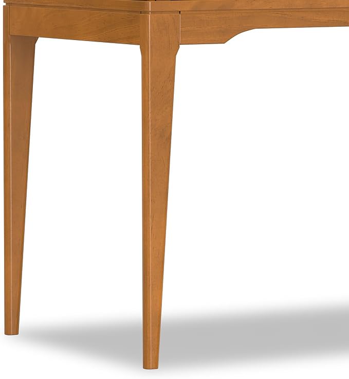 SIMPLIHOME Harper Small Desk - 48 inch Wide Solid Hardwood Writing Desk in Honey Brown, Mid-Century Modern Home Office Table for Study or Work with 2 Drawers and Flip-Down Keyboard Tray - Image 10