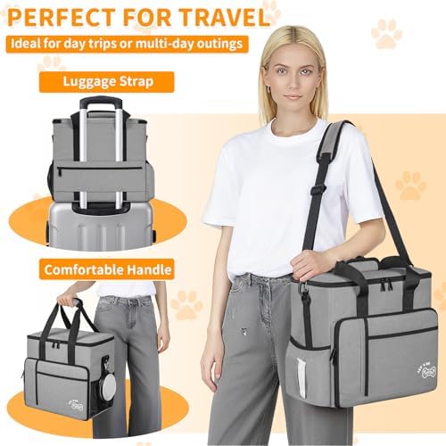 TORIBIO Large Dog Travel Bag for Supplies with Food Bowl - Image 5