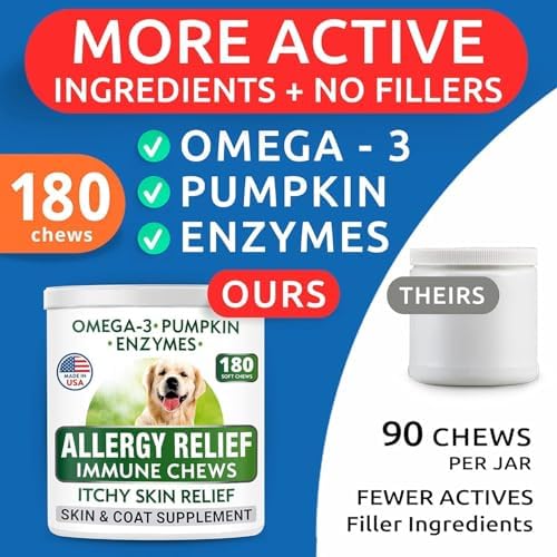 Dog Allergy Relief Chews - Skin Health & Anti-Itch Supplement with Omega-3 - Image 3