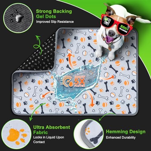Hompet Dog Grass Pad with Tray Large, 29"x20.5", 2 Reusable Artificial Turf for Dogs Potty, Waterproof Non-Slip Washable Pee Pads, Quickly Absorbency Portable Dog Litter Box for Indoor/Outdoor Use - Image 4