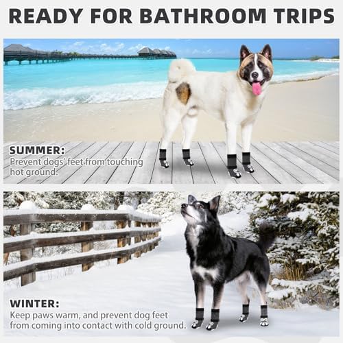 KOOLTAIL Dog Socks for Hot/Cold Pavement to Prevent Licking Paws,Dog Boots&Paw Protector for Hardwood Floors Anti Slip,Traction Control Booties for Small Medium Large Senior Dogs,XS - Image 7