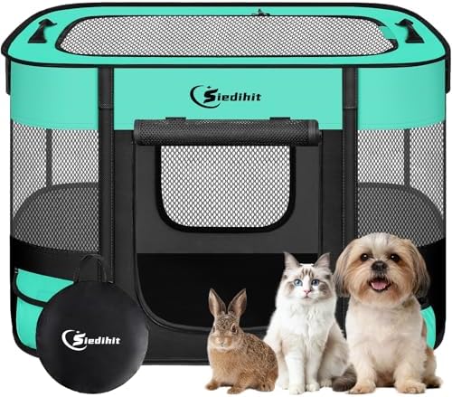 Siedihit 28" Dog Playpen,Cat Puppy Pen, Pet Portable Crate Indoor Outdoor by Siedihit