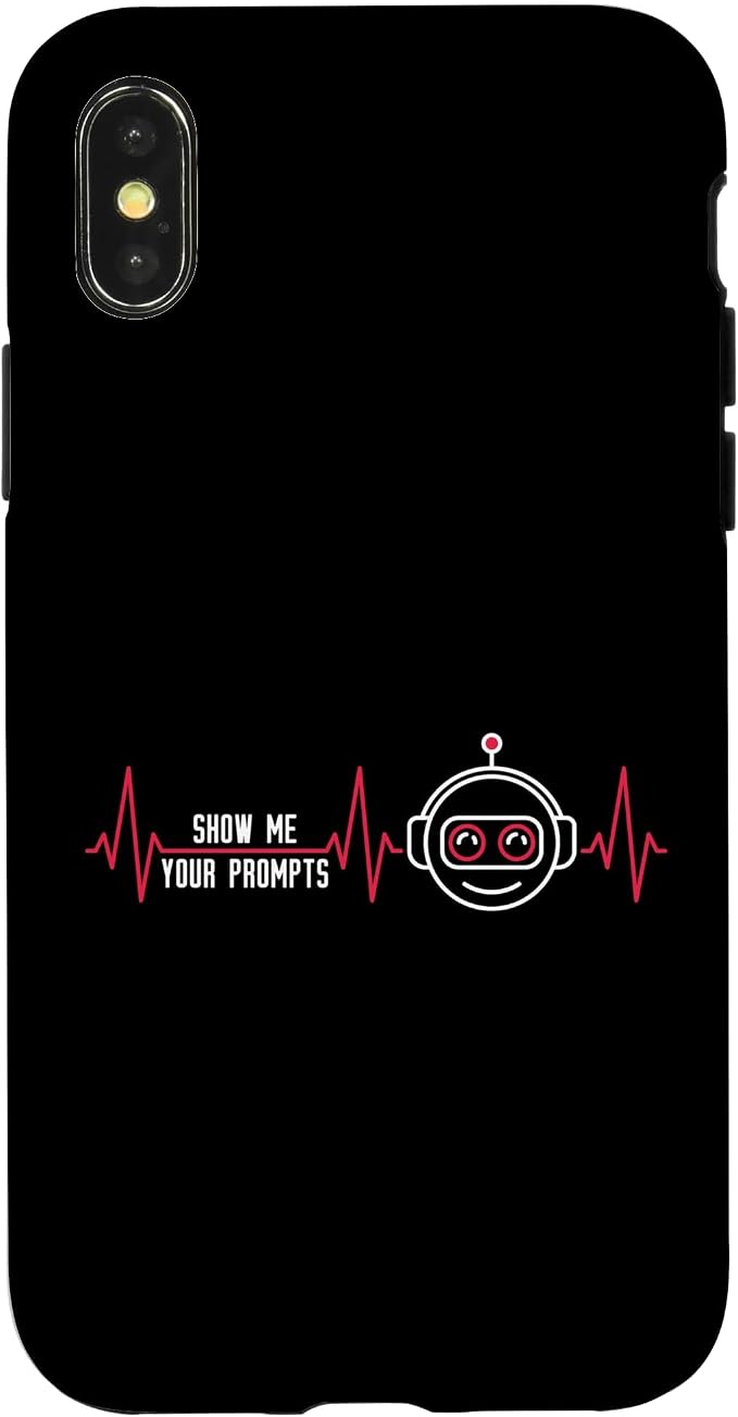 Show Me Your Prompts AI Artificial Intelligence Heartbeat Case for iPhone X/XS by Unknown
