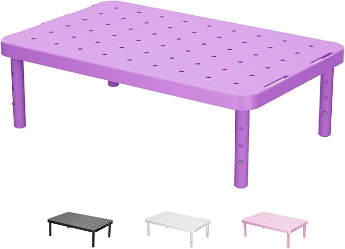 WALI Computer Monitor Stand for Desk, Adjustable Laptop Riser, Desk Monitor Stand Underneath Storage for Office, Home, School Supplies (PTT001-V), 1 Pack, Violet by WALI