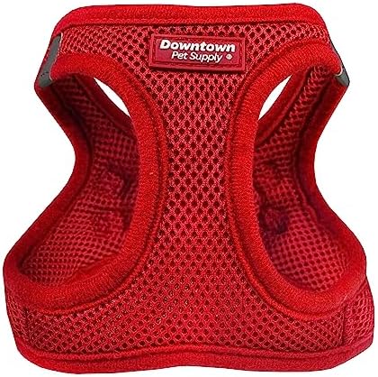 Downtown Pet Supply Step-in Dog Harness – No Pull, Adjustable Padded Mesh with Reflective Trim, Secure Buckle Strap – Comfortable & Breathable Small Dog Harness, Small, Red by DowntownPetSupply