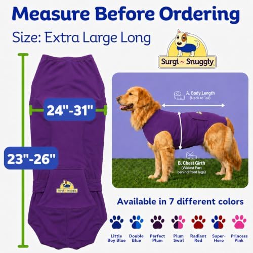 Surgi Snuggly Dog Surgery Recovery Suit, Cone Alternative, Spay/Neuter XLL - Image 6