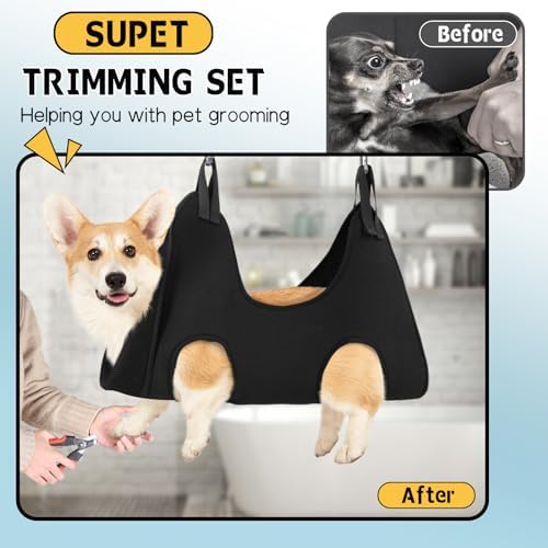 Supet Dog Grooming Hammock for Nail Trimming, Pet Grooming Hanging Harness - Image 3