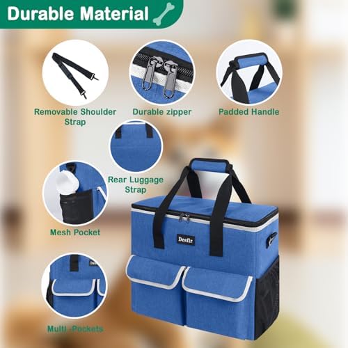 Dog Travel Bag - Dog Travel Kit for a Weekend Away Set Includes Pet Travel Bag Organizer for Accessories, 2 Collapsible Bowls, 2 Travel Food Container - Image 4