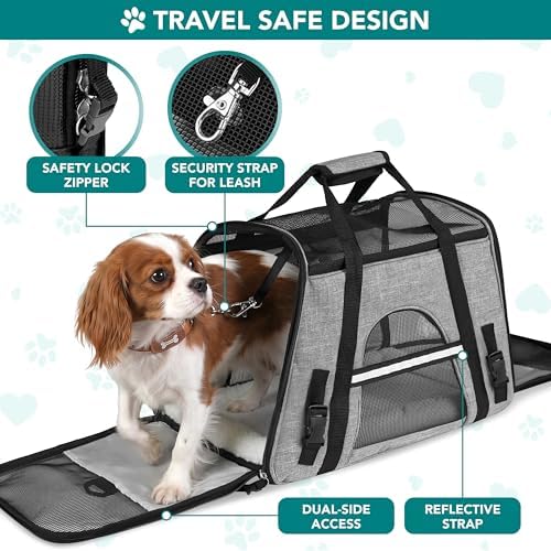 PetAmi Airline Approved Pet Carrier for Cats Small Dogs, Large Heather Gray - Image 4