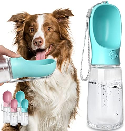Kalimdor Dog Water Bottle, Leak Proof Portable Puppy Water Dispenser with Drinking Feeder for Pets Outdoor Walking, Hiking, Travel, Food Grade Plastic (19oz Blue) by MCMHomeGoods