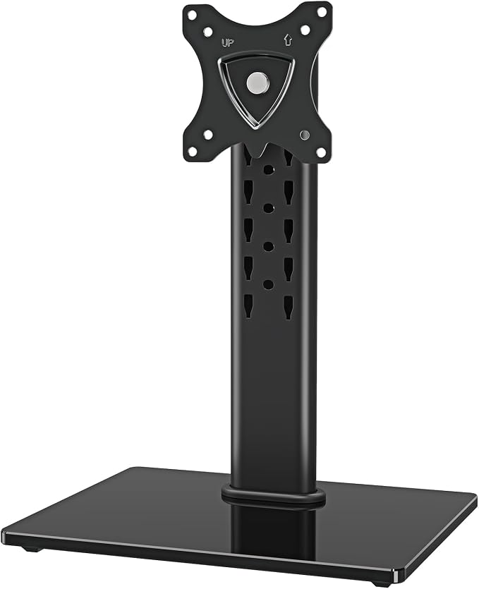 MOUNTUP Monitor Stand for Desk, Freestanding Monitor Mount Fits 13-32 inch Screen up to 17.6 lbs, Screen Stand with Swivel, Height, Rotation Adjustment, VESA Mount 100 x 100mm, 75 x 75mm by MOUNTUP