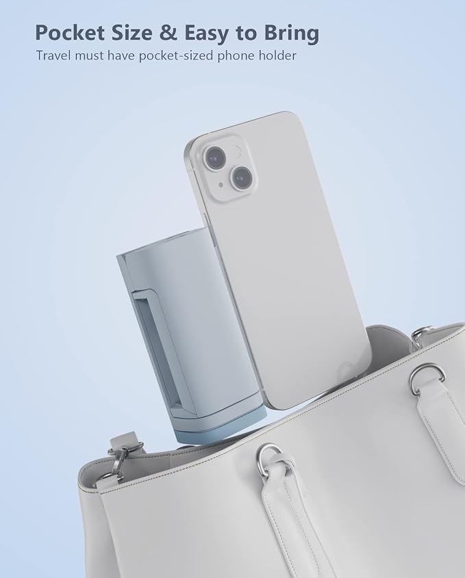 MiiKARE Travel Essentials Airplane Phone Holder, Universal Handsfree Phone Mount for Flying with 360 Degree Rotation, Travel Must Haves Phone Stand for Desk, Tray Table, Blue - Image 6