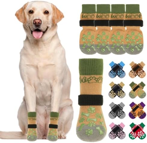 KOOLTAIL Dog Socks for Hot/Cold Pavement to Prevent Licking Paws for Small Medium Large Senior Dogs,Dog Boots&Paw Protector for Hardwood Floors Anti Slip,Traction Control No Twist Grip Booties SM by KOOLTAIL