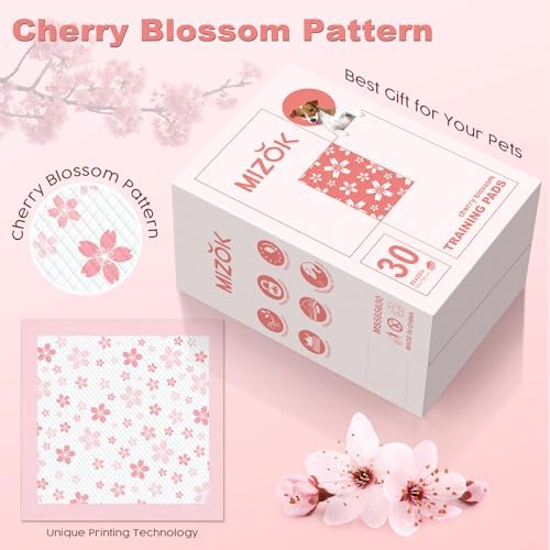 MIZOK Pink Puppy Pads with Adhesive Tabs Wee Wee Pads for Dogs 22x22in 30Ct - Image 2
