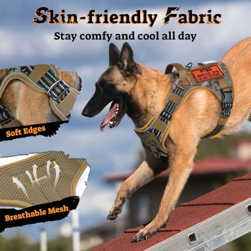 rabbitgoo Tactical Dog Harness for Large Dogs, No Pull Service Pet Vest - Image 6
