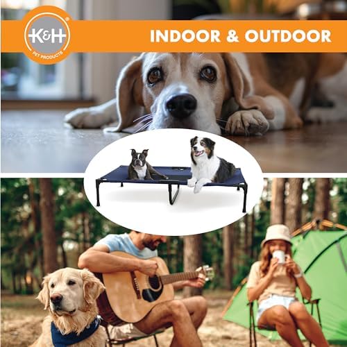 K&H Outdoor Elevated Dog Bed for Large & Extra-Large Pets, Blue, XL 50x32in - Image 6