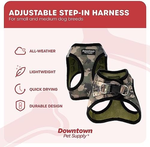 Downtown Pet Supply Step in Dog Harness for Small Dogs No Pull, Large, Camo Green - Adjustable Harness with Padded Mesh Fabric and Reflective Trim - Buckle Strap Harness for Dogs - Image 3