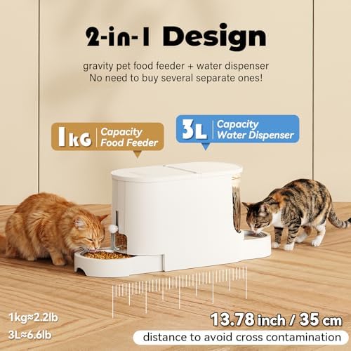 JUNSPOW Automatic Cat Feeder 2-in-1 Set with Stainless Steel Bowls - Image 2