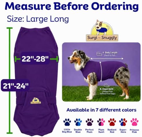 Surgi Snuggly Dog Surgery Recovery Suit, Cone Alternative, Spay/Neuter LL - Image 6