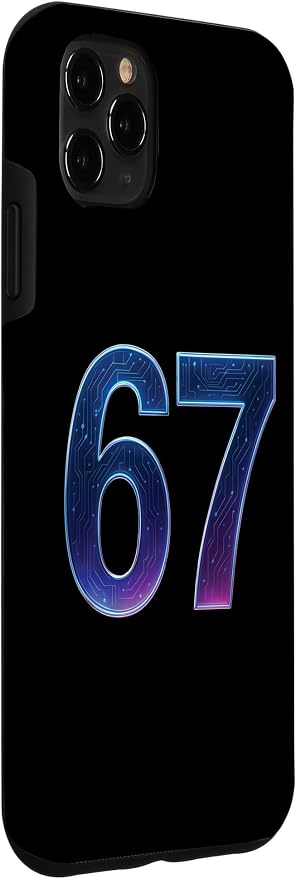 67 Meme Ai Quantum Number 67th Six Seven Tech Digital Future Case for iPhone 11 Pro Max - Image 3