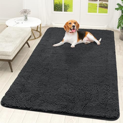 OLANLY Dog Door Mat for Muddy Paws 59x35, Super Absorbent Chenille Mud Mat by OLANLY
