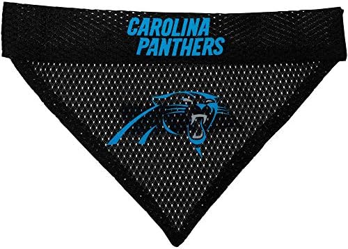 NFL DOG BANDANA - CAROLINA PANTHERS REVERSIBLE PET BANDANA. 2 Sided Sports Bandana with a PREMIUM Embroidery TEAM LOGO, Large/X-Large. - 2 Sizes & 32 NFL Teams available by PETSFIRST