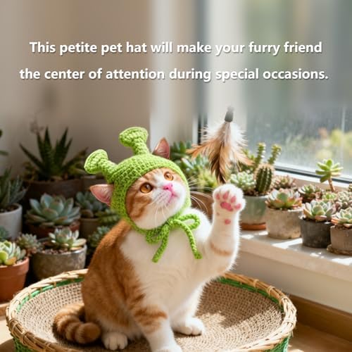 Cute Cat Hat Costume Suitable for 5 to16 lbs - cat Hats for Cats only Head Circumference 11" or Less Kitten hat pet Christmas Photography Outfits - Image 5