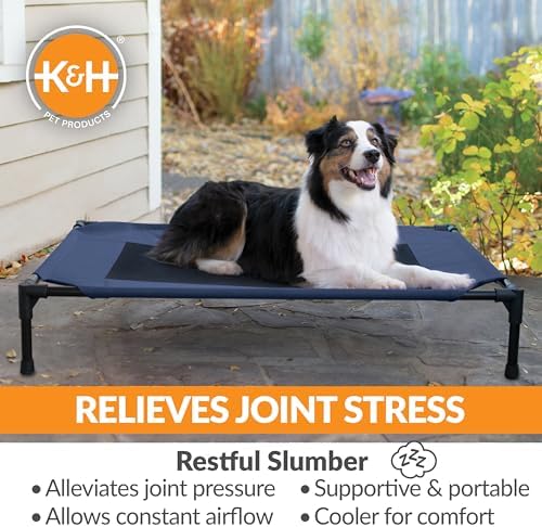 K&H Outdoor Elevated Dog Bed for Medium & Large Pets, Blue, Large 42x30in - Image 5