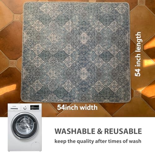 nunubaby Washable Pee Pads for Dogs, Stylish, Non-Slip and Leak-Proof Pee Pads. Reusable Potty Pads for Dogs for Crates and Floors.(Blue/Multi, 54" x54" ) - Image 4