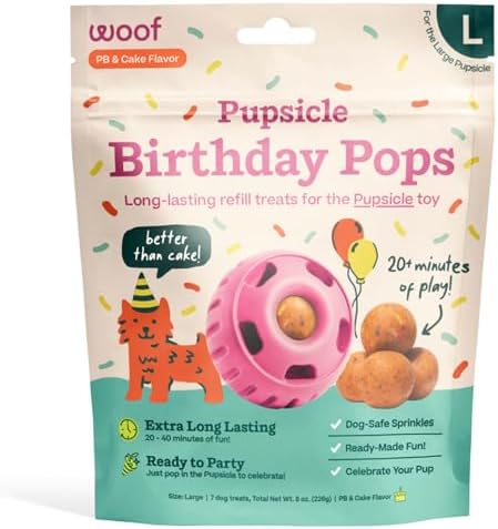 WOOF Pupsicle Birthday Refill Pops Dog Treats, Large by Woof