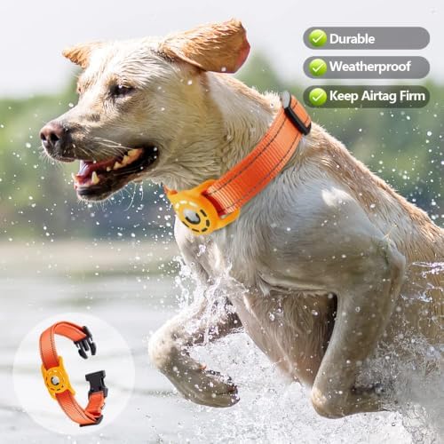 Reflective Dog Collar, Compatible with AirTag, Nylon Pet Cat Puppy Collar for Small, Medium, Large, and Extra Large Dogs - Image 2