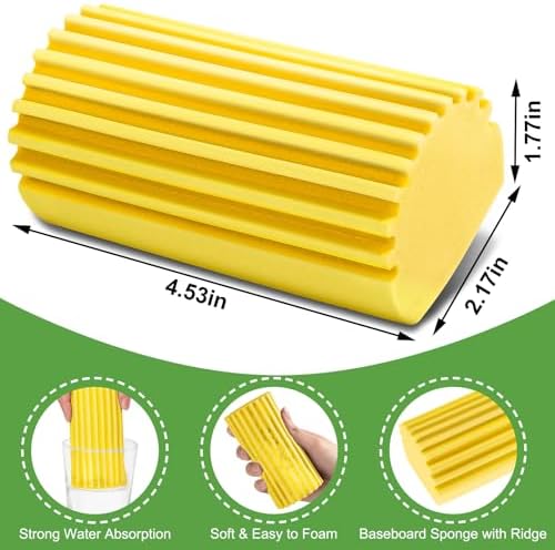 Jeymei Damp Clean Duster Sponge,4Pcs Dust Sponge for Cleaning,Gray & Yellow - Image 2
