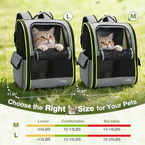 Lekereise Cat Backpack Carriers, Dog Carrier Backpacks with Breathable Mesh for Small Medium Cats Dogs Puppy Up to 18 Lbs, Pet Foldable Carrying Backpack Ventilated for Travel Hiking Collapsible - Image 4