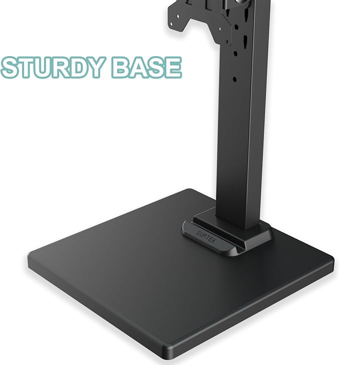 Suptek Dual Monitor Stand with Base Vertical Stack Screen Free-Standing Monitor Riser Fits Two Screen Max 36" & One Screen Max 43" with Swivel, Tilt, Height Adjustable,50,75 and 100mm Vesa Base Stand - Image 6