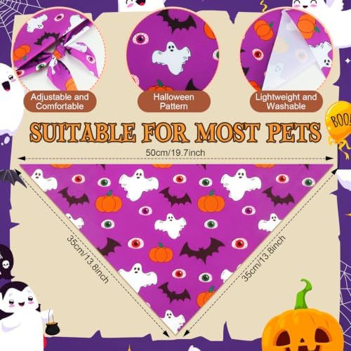 Weewooday 50 Pcs Halloween Dog Bandanas Bulk for Small Dog Lover Gifts - Image 3