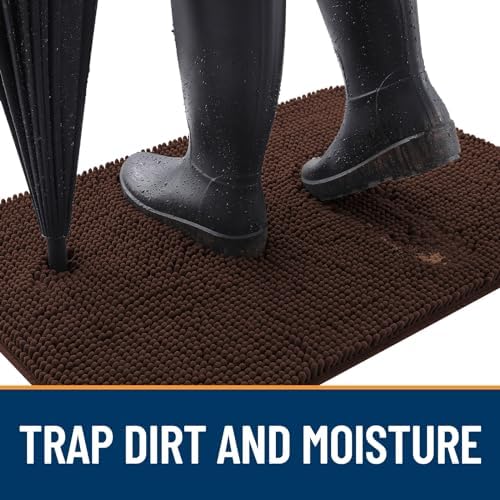 OLANLY Dog Door Mat for Muddy Paws 70x35, Super Absorbent Chenille Mud Mat - Image 2