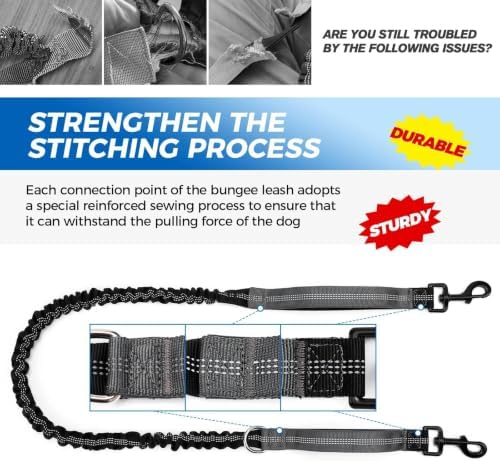 Hands Free Dog Leash with Dog Walking Fanny Pack,Grey - Image 6