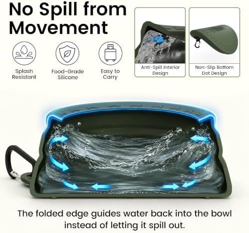OHMO Spill Proof Collapsible Dog Bowl, 34oz Portable Dog Water Bowl - Image 2