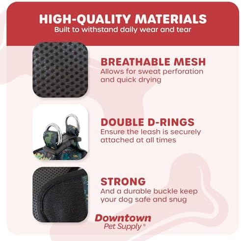 Downtown Pet Supply Step-in Dog Harness – No Pull, Adjustable Padded Mesh with Reflective Trim, Secure Buckle Strap – Comfortable & Breathable Small Dog Harness, Small, Dinosaur - Image 4