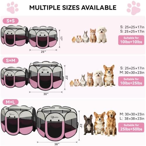 Dog Cat Playpen 2-in-1 Indoor Outdoor for Puppy Pet Recovery After Surgery - Image 2