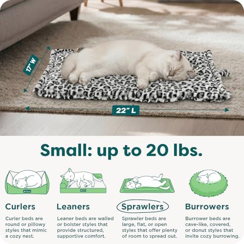Furhaven ThermaNAP Self-Warming Cat Bed for Indoor Cats & Small Dogs, Washable & Reflects Body Heat - Quilted Faux Fur Reflective Bed Mat - Snow Leopard, Small - Image 3