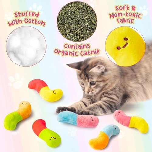 L1rabe Worm Candy Catnip Toy for Cats, Kitten Birthday Gift for Kitty Lover - Image 3